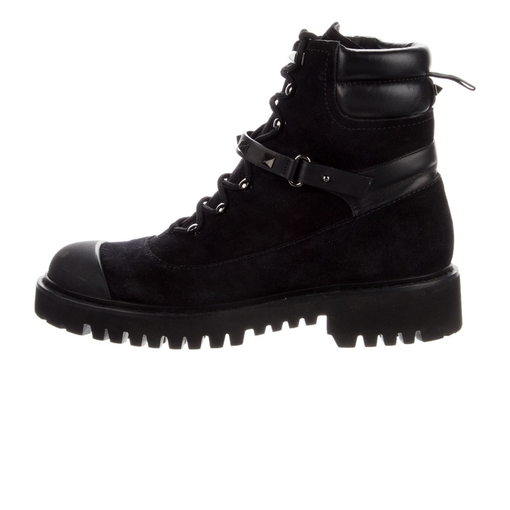 Rockstud Suede combat boots